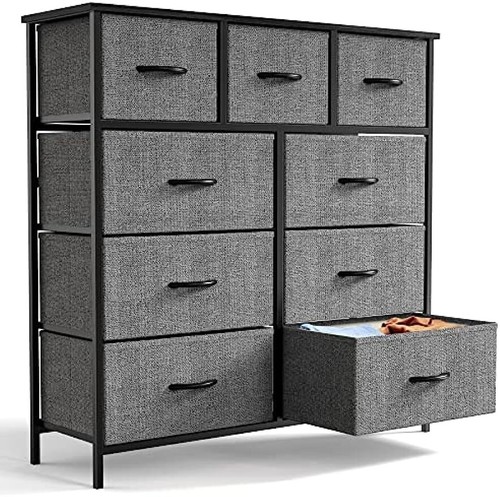 Gray storage drawer dresser - 9,